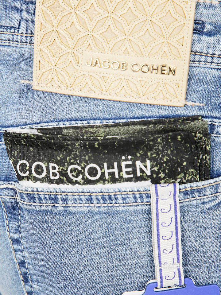 Jacob Cohen Men Pant 5 Pocket Slim Fit Bard Denim Blue Stretch