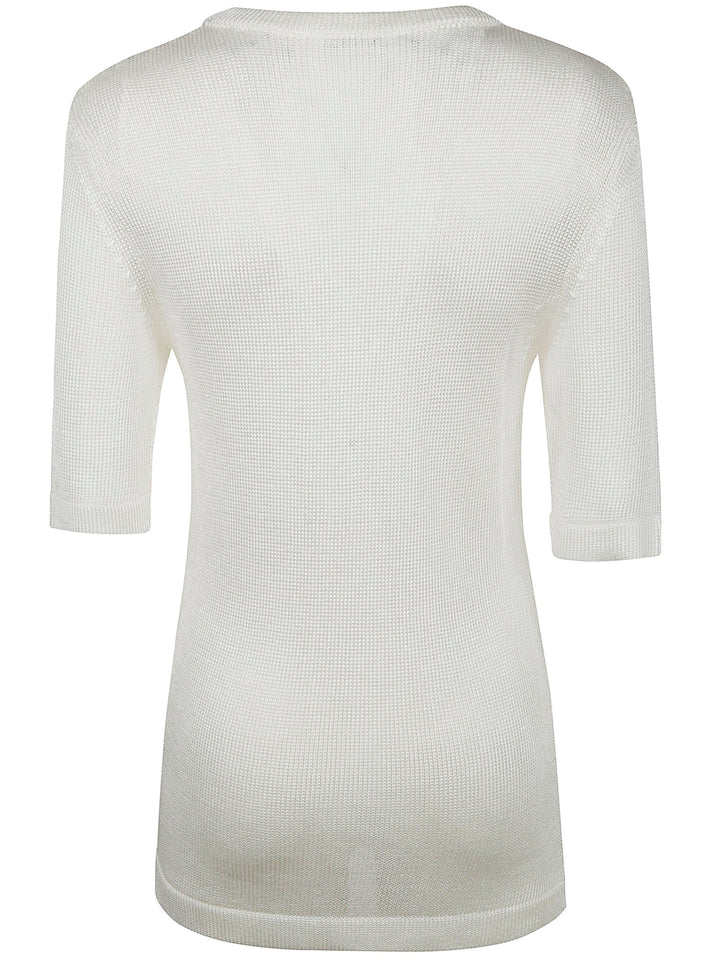 Jil Sander Women Ss Cn T-Shirt W/ Flower Crochet