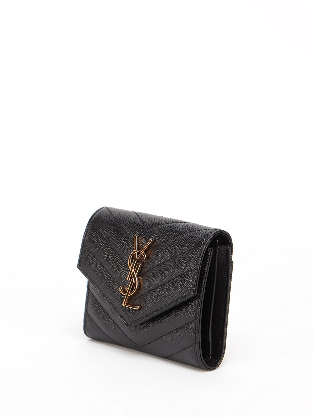 Saint Laurent Women `Cassandre Matelassé` Compact Tri Fold Wallet