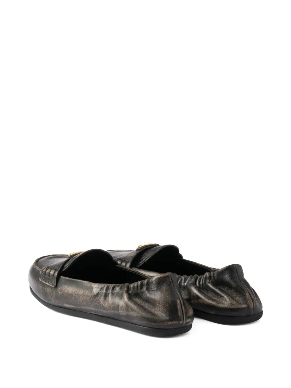 Prada Women Deconstructed And Flexible Nappa Leather Loafers