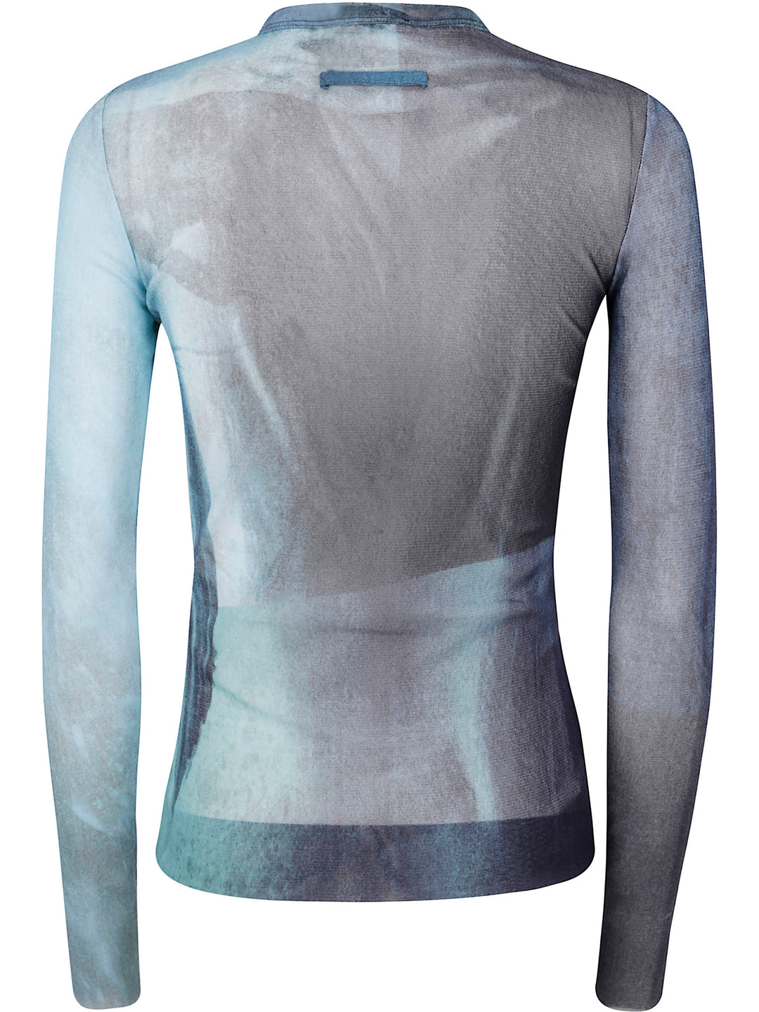 Jean Paul Gaultier Women Mesh Long Sleeves Top Printed "Water"