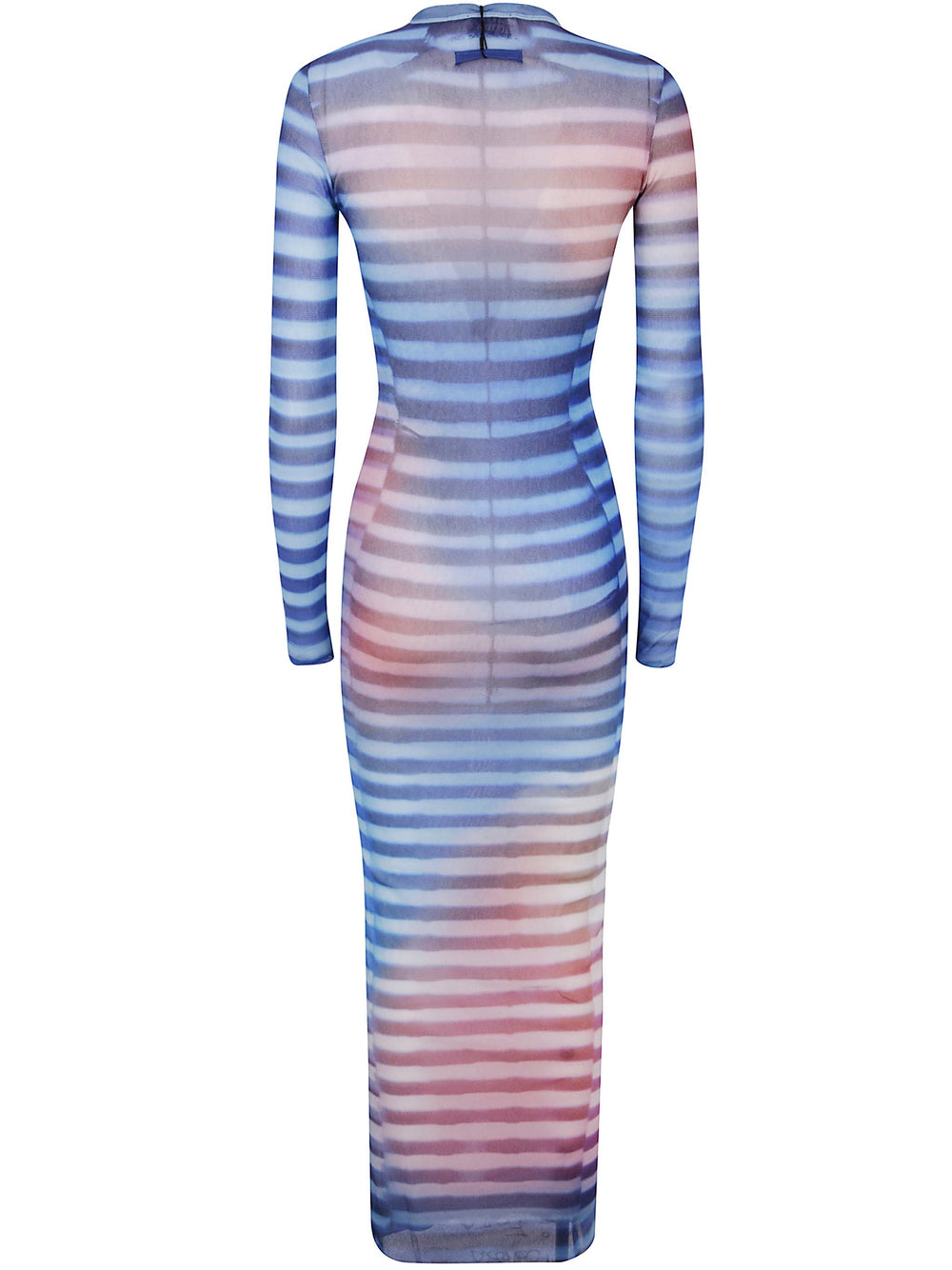 Multicolored striped dress on a white background