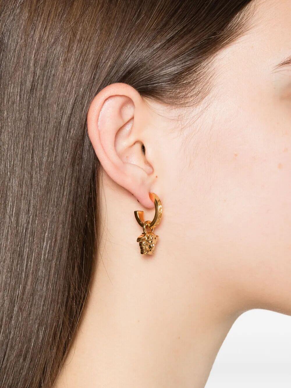 Versace Women La Medusa Greca Hoop Earrings