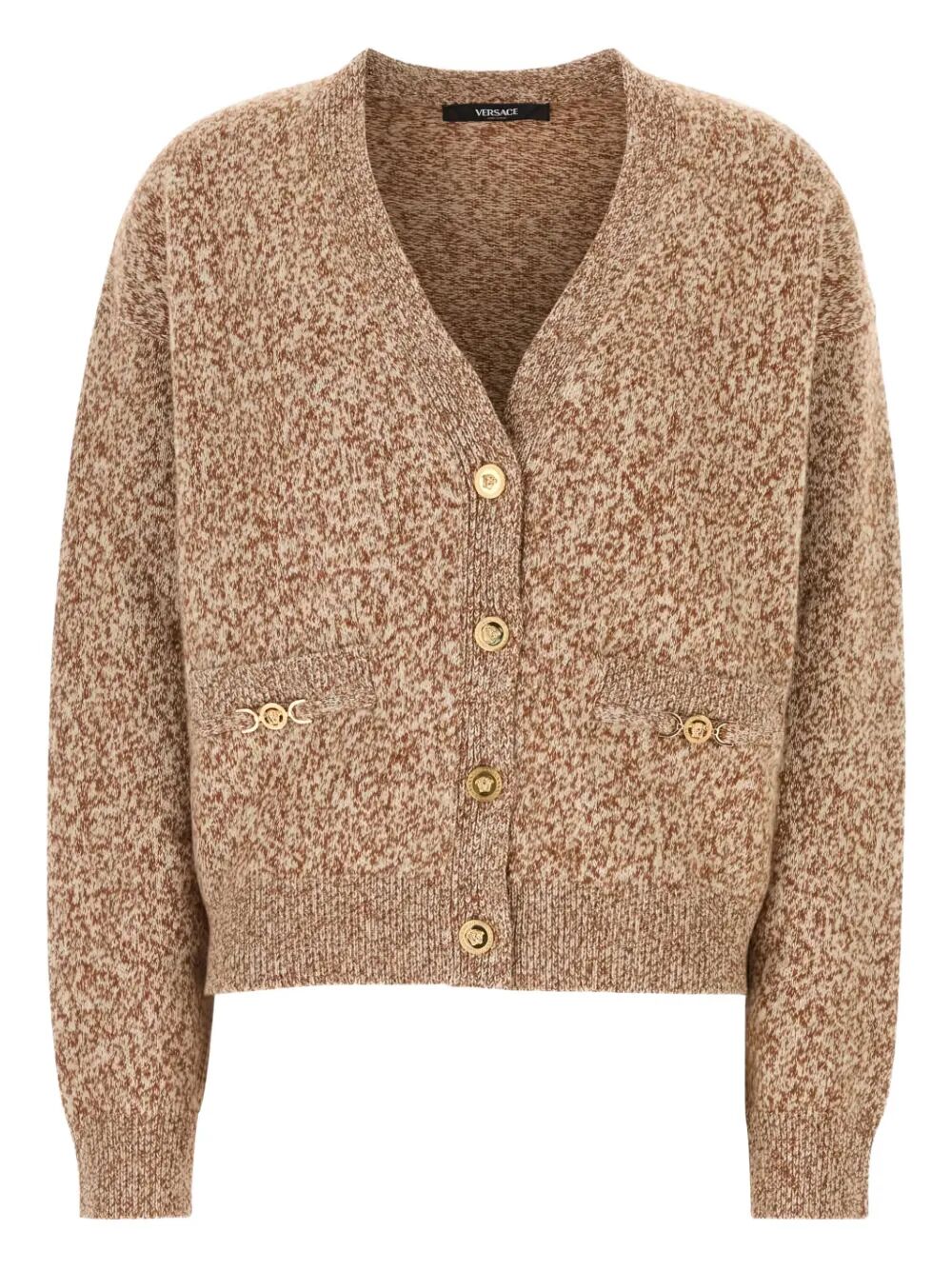 Versace Women Mouliné Cashmere-Blend Knit Boxy Cardigan