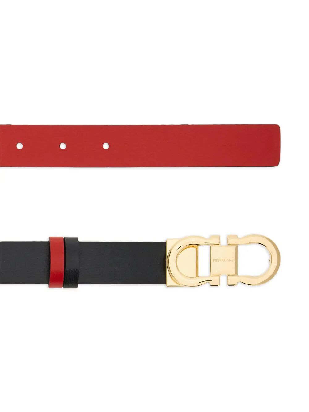 Ferragamo Women Smooth Leather Reversible Gancini Belt