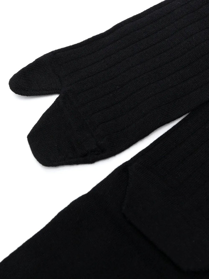 Maison Margiela Women Jersey-Wool Tabi Crew-Length Socks