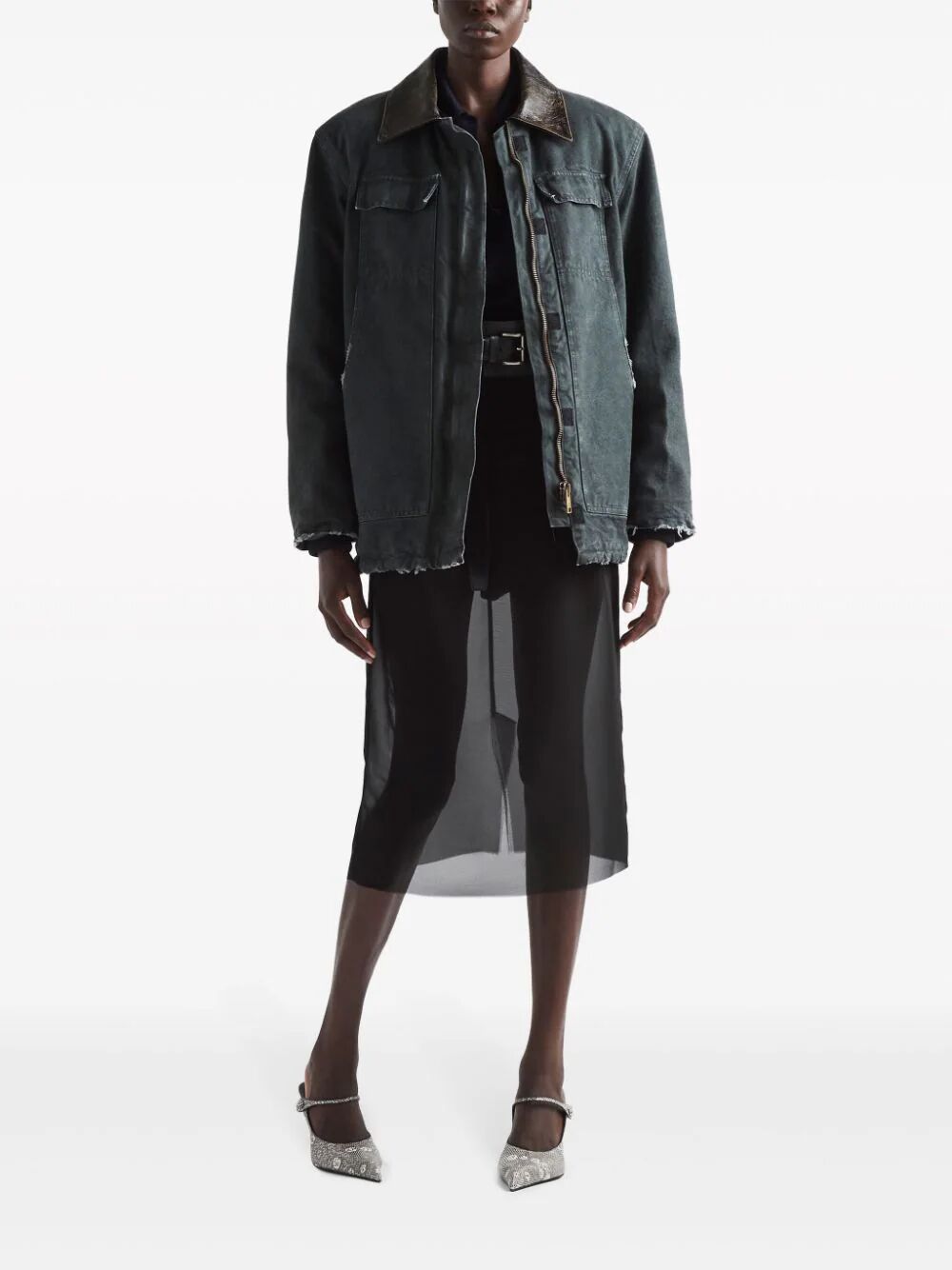 Prada Women Gonna Pencil In Georgette