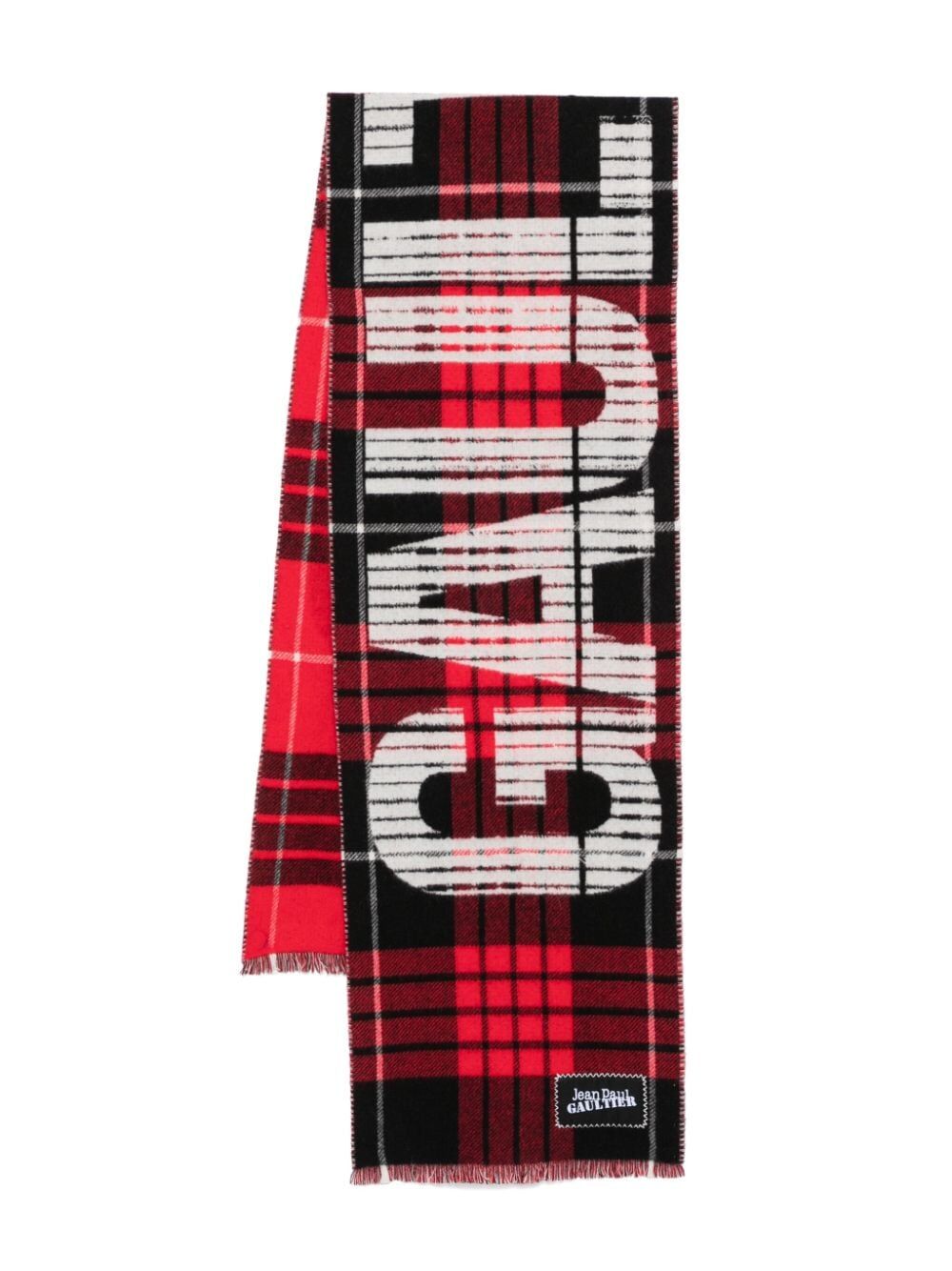 Jean Paul Gaultier Women Tartan Wool Scarf With "Gaultier" Logo