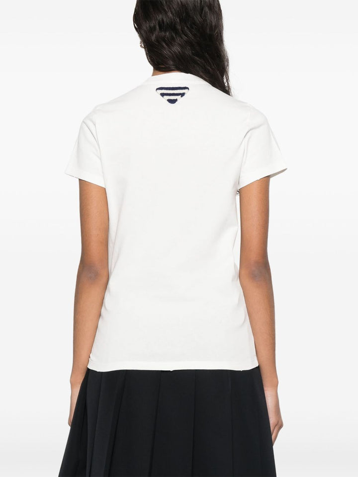 Prada Women Logo Print Jersey T-Shirt