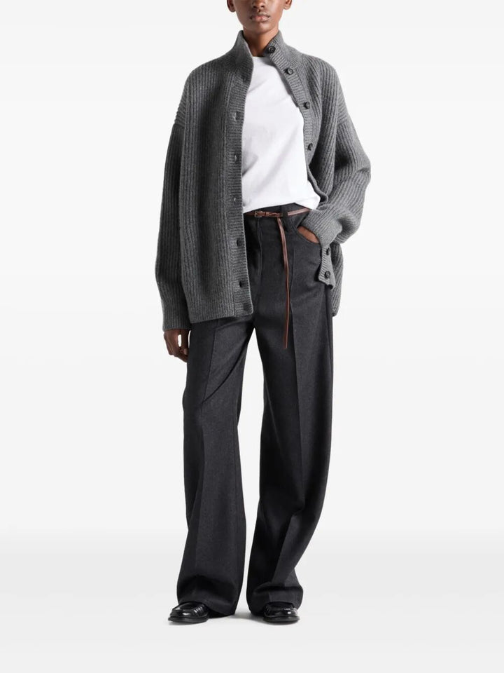 Prada Women Enamel Triangle-Logo Cotton T-Shirt