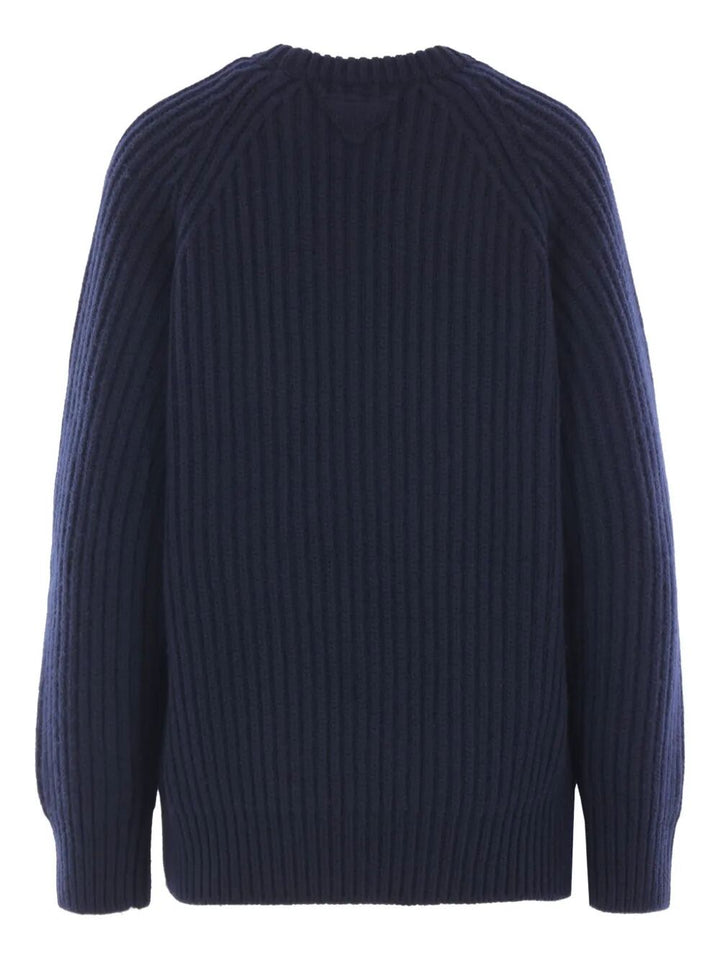 Prada Women Ribbed-Knit Safety-Pin Sweater