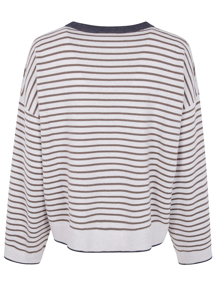Brunello Cucinelli Women Boatneck Stripes Sweater