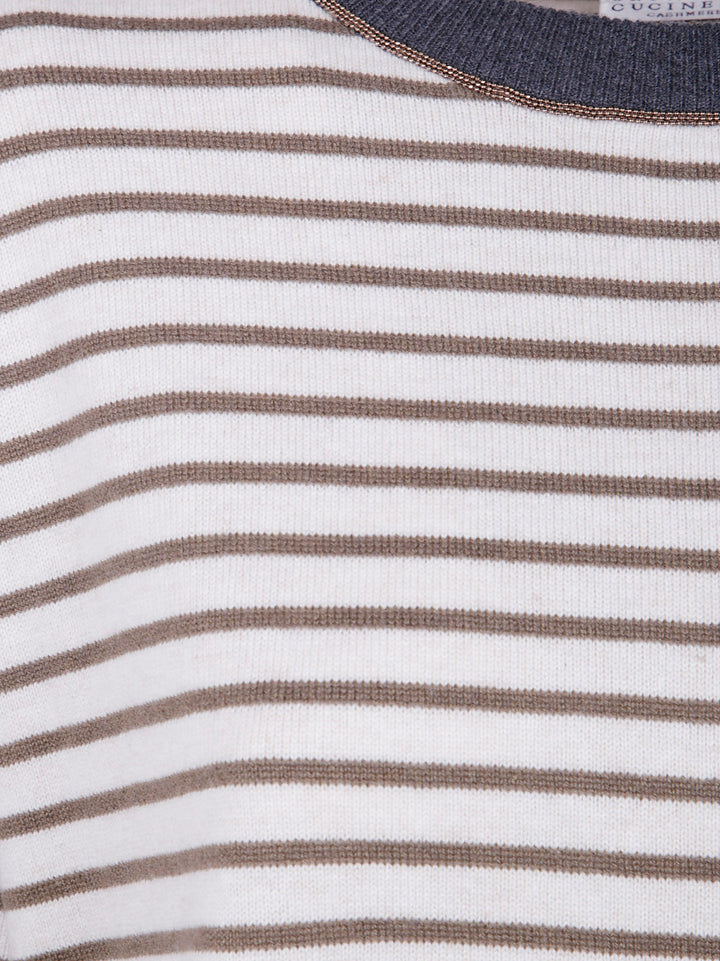 Brunello Cucinelli Women Boatneck Stripes Sweater