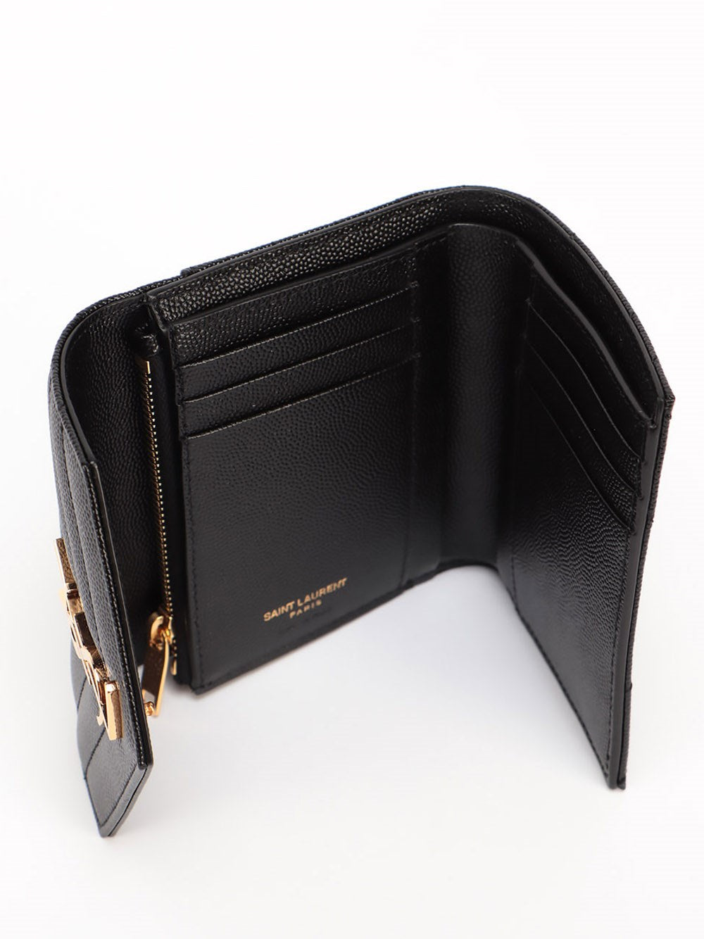 Saint Laurent Women `Cassandre Matelassé` Compact Tri Fold Wallet