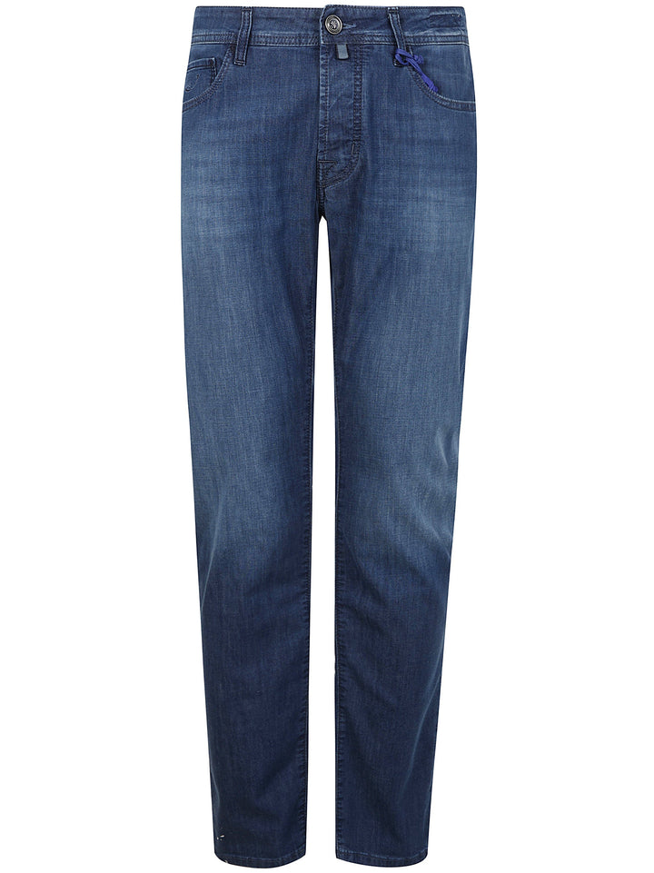 Jacob Cohen Men Pant 5 Pocket Slim Fit Bard Denim Blue Stretch