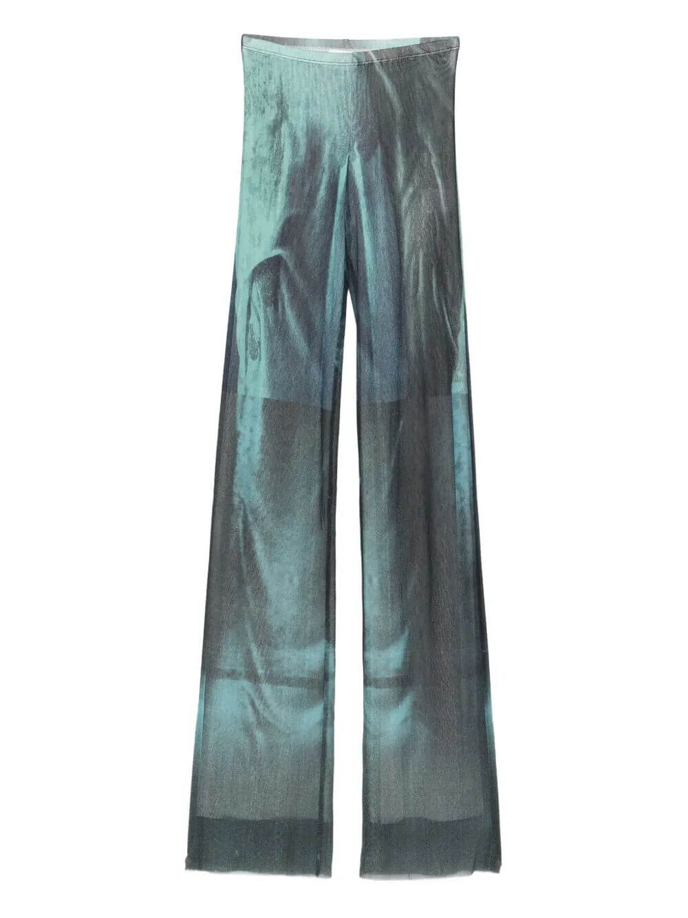 Teal pants on a white background