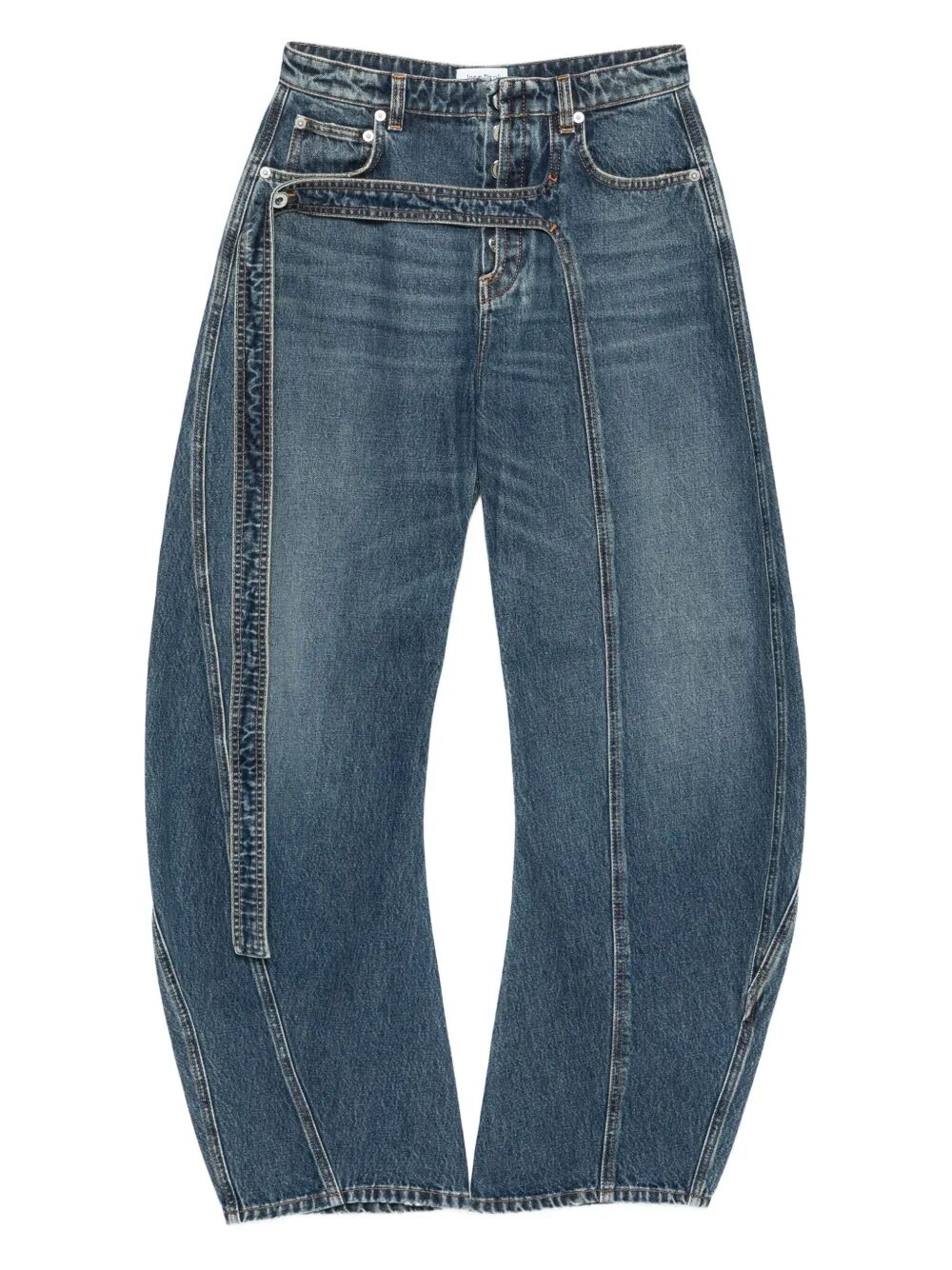 Blue jeans on a white background