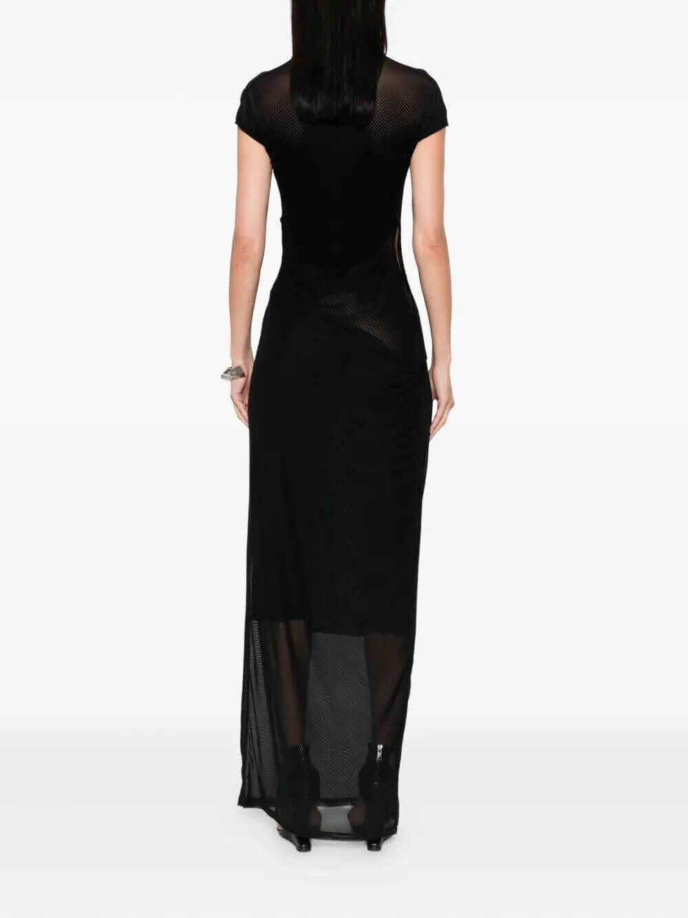 Black evening gown on a white background