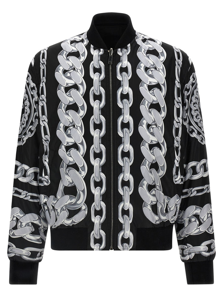 Versace Men 'Medusa Chains' Reversible Bomber Jacket