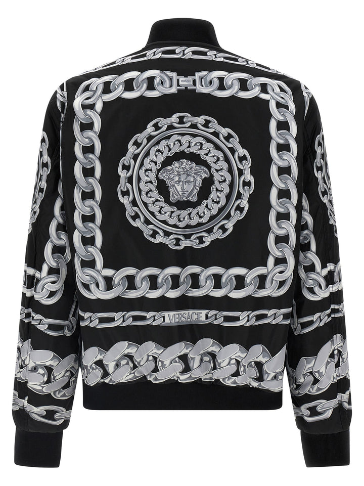 Versace Men 'Medusa Chains' Reversible Bomber Jacket