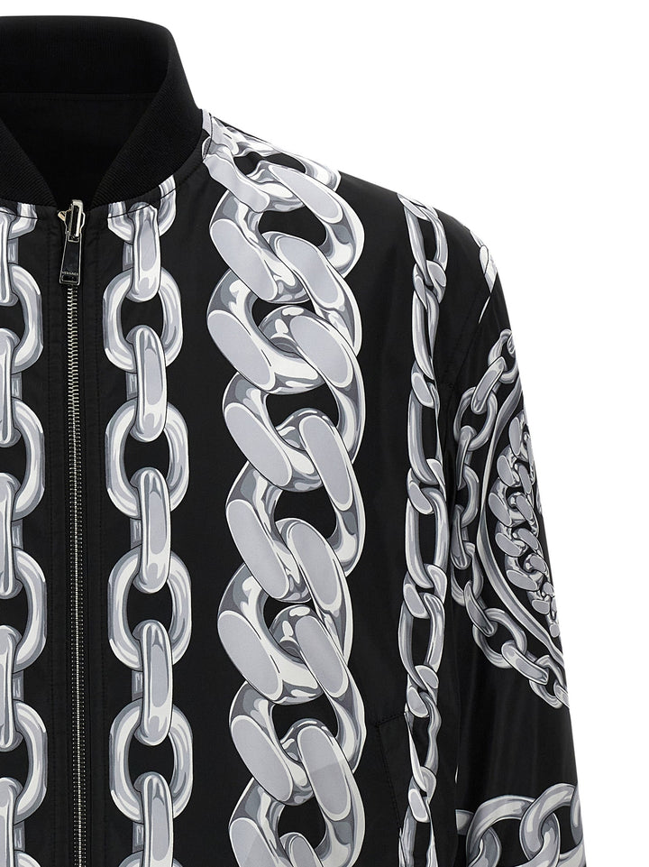 Versace Men 'Medusa Chains' Reversible Bomber Jacket