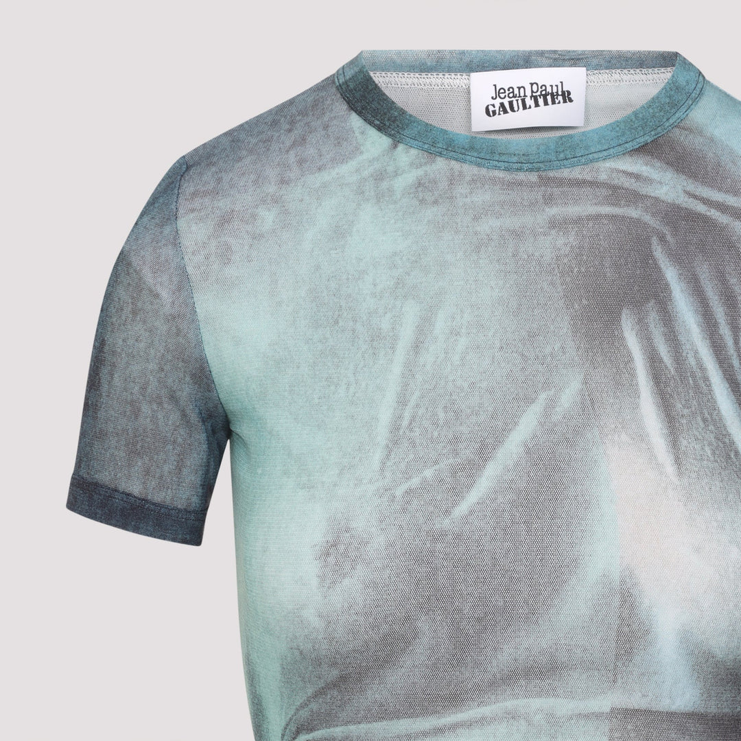 Jean Paul Gaultier Mesh Baby Printed "Water" Tee Women