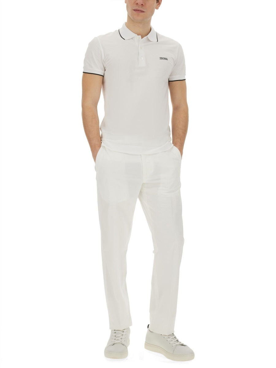 Zegna Men Polo With Logo