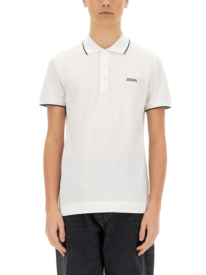 Zegna Men Polo With Logo