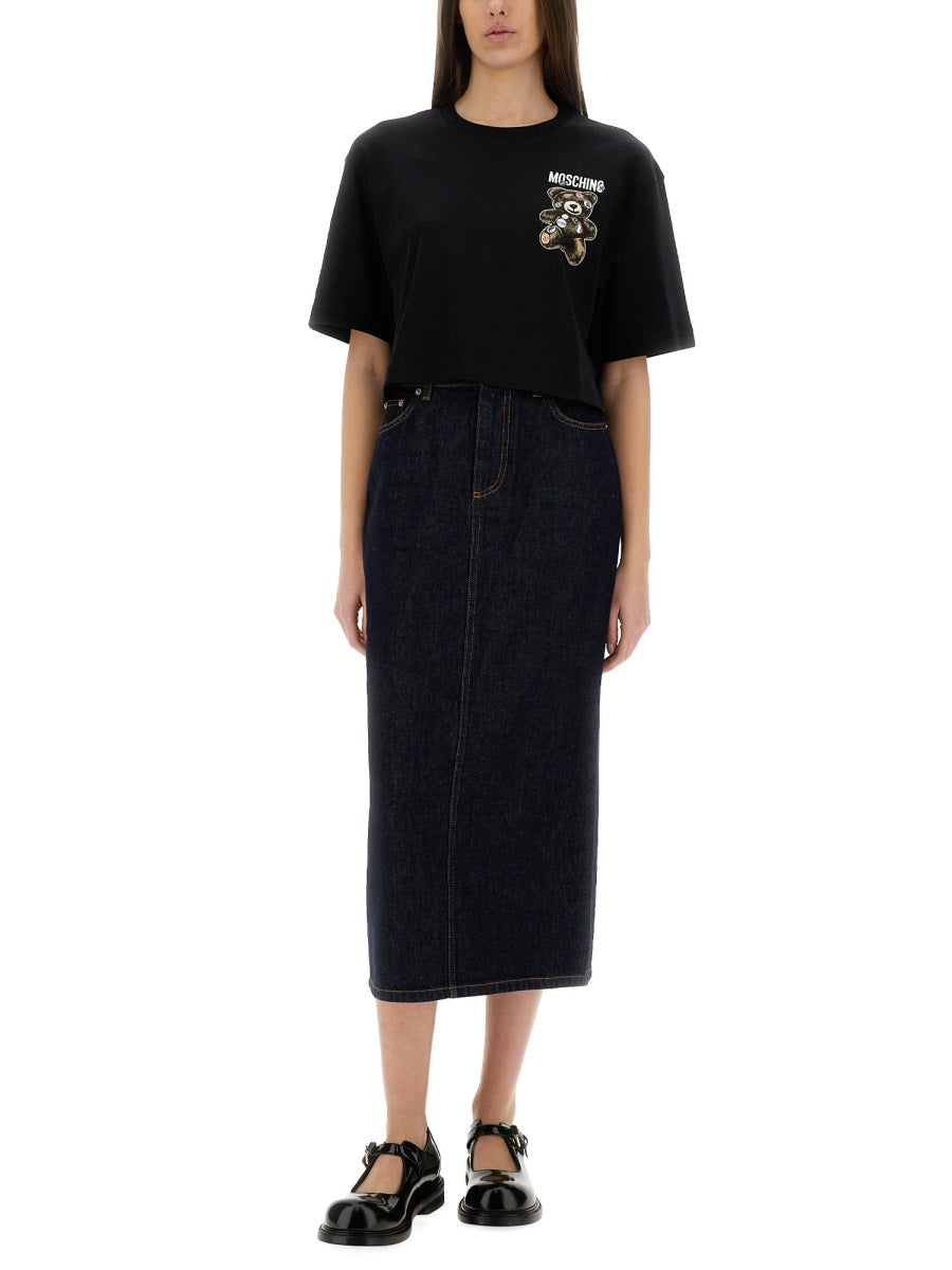 Moschino Women Long Denim Skirt