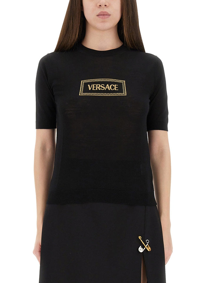 Versace Women Logo Knit T-Shirt
