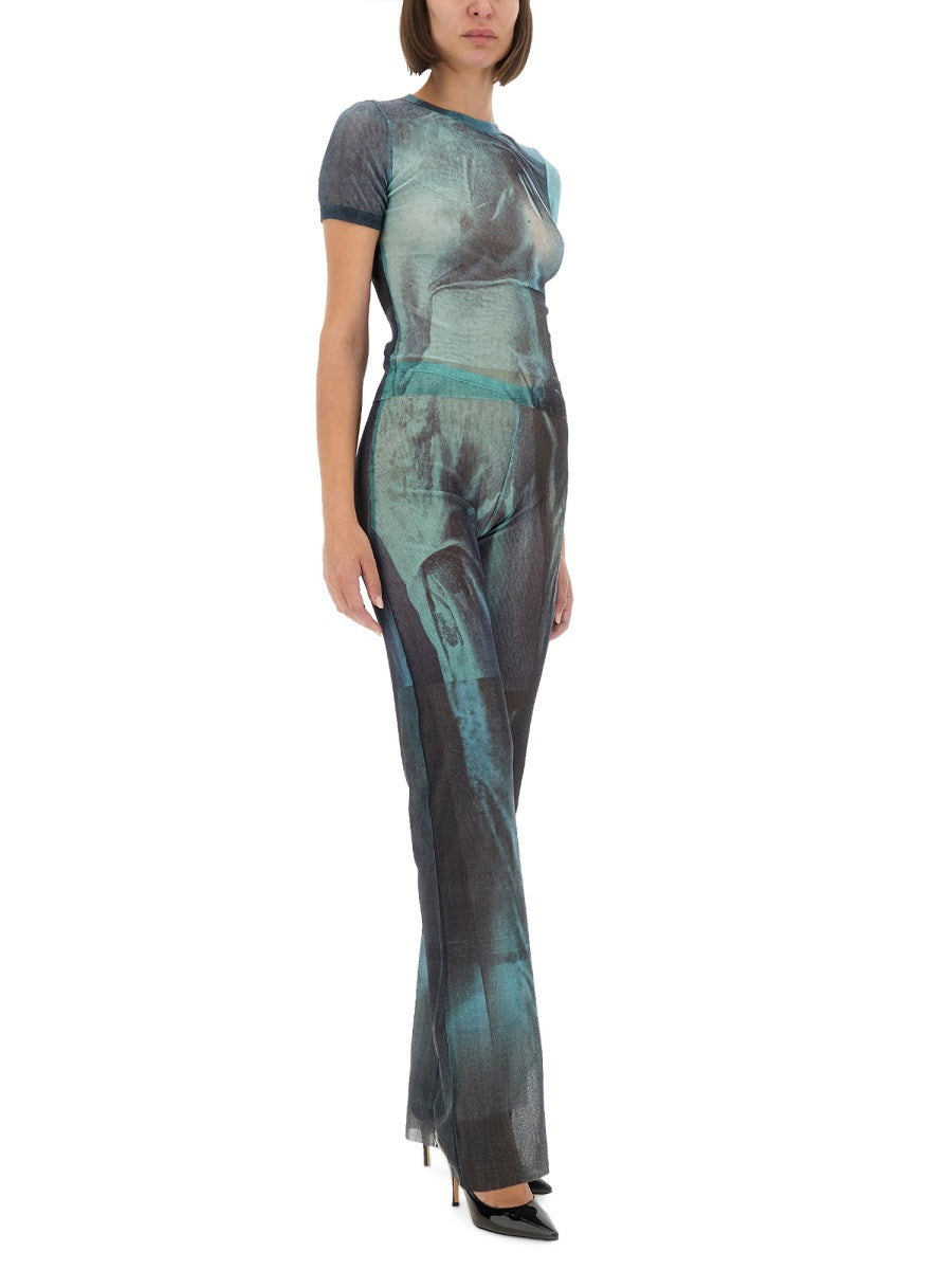 Jean Paul Gaultier Women "Water" Mesh T-Shirt