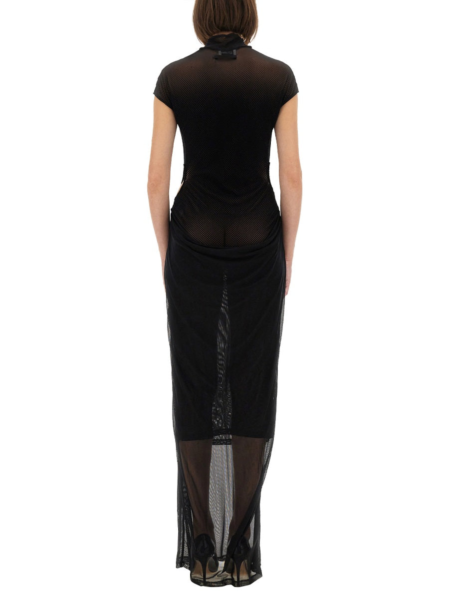 Jean Paul Gaultier Women Mesh Dress With Flocked Logo