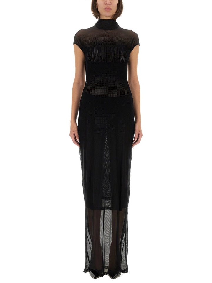 Jean Paul Gaultier Women Mesh Dress With Flocked Logo