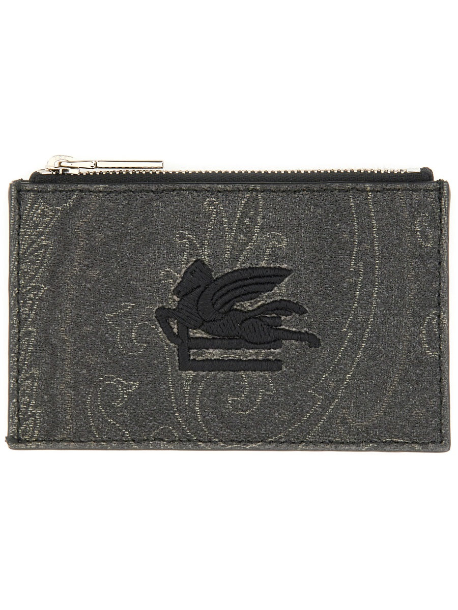 Etro Men Card Holder "Arnica" With Pegasus