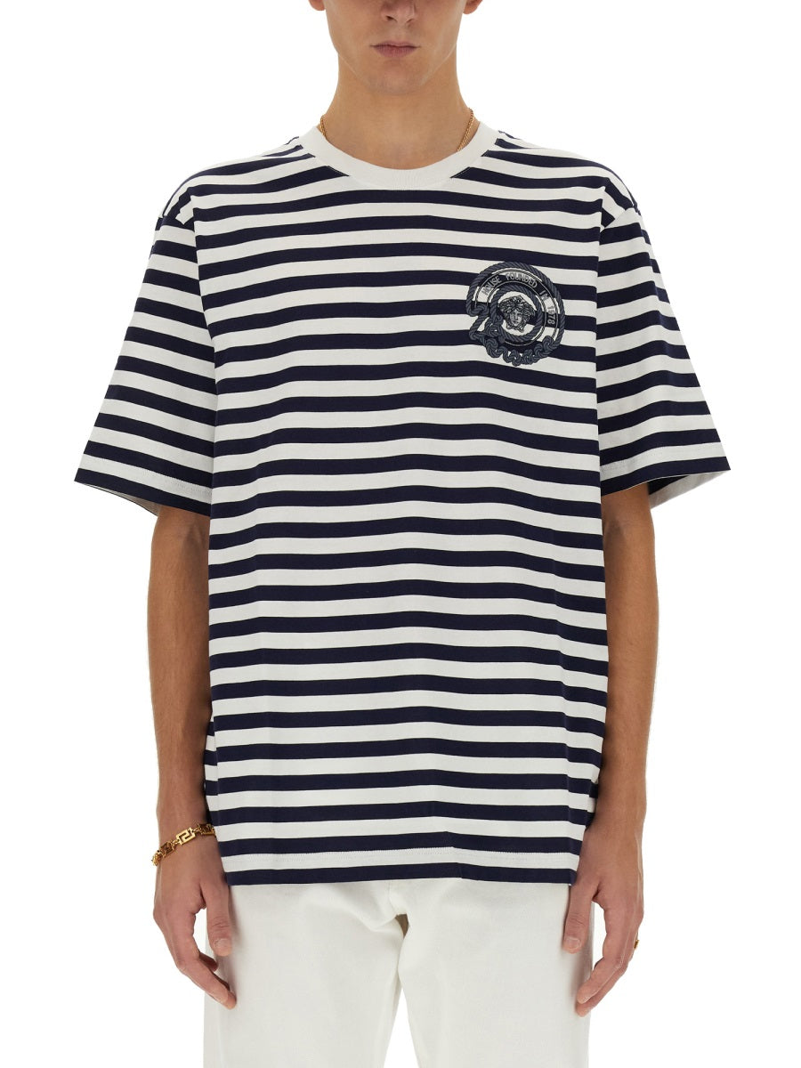 Versace Men Striped T-Shirt