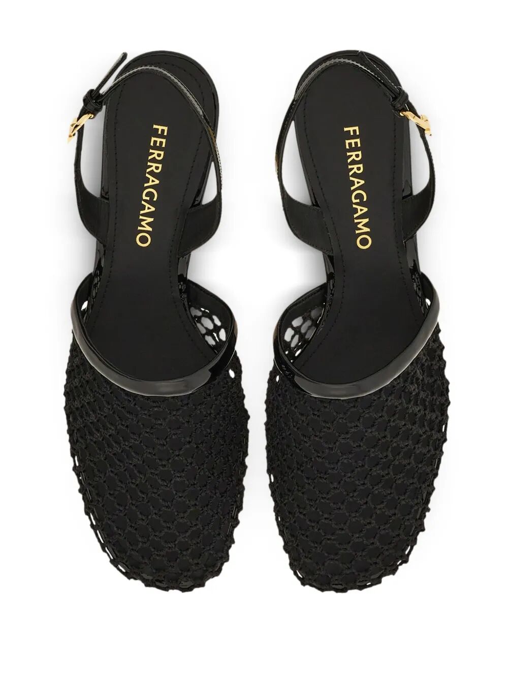 Ferragamo Women Kay 40 Mesh And Leather Slingback