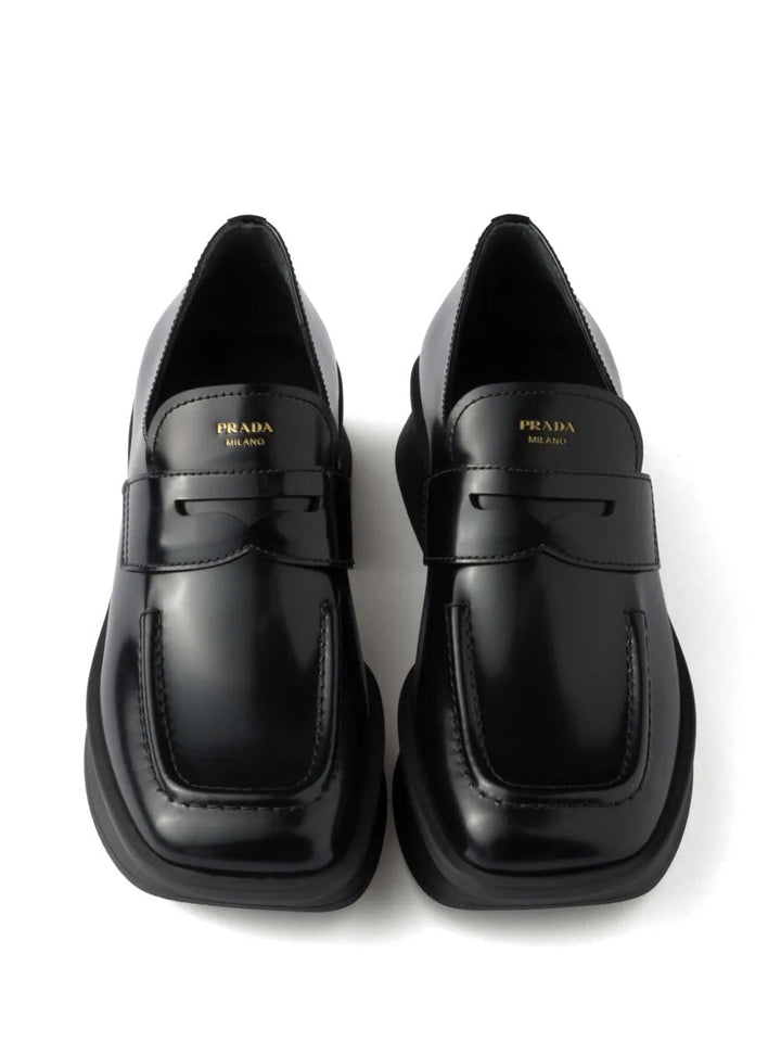 Prada Women Equal Brushed Leather Loafers