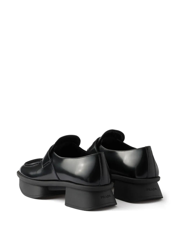Prada Women Equal Brushed Leather Loafers