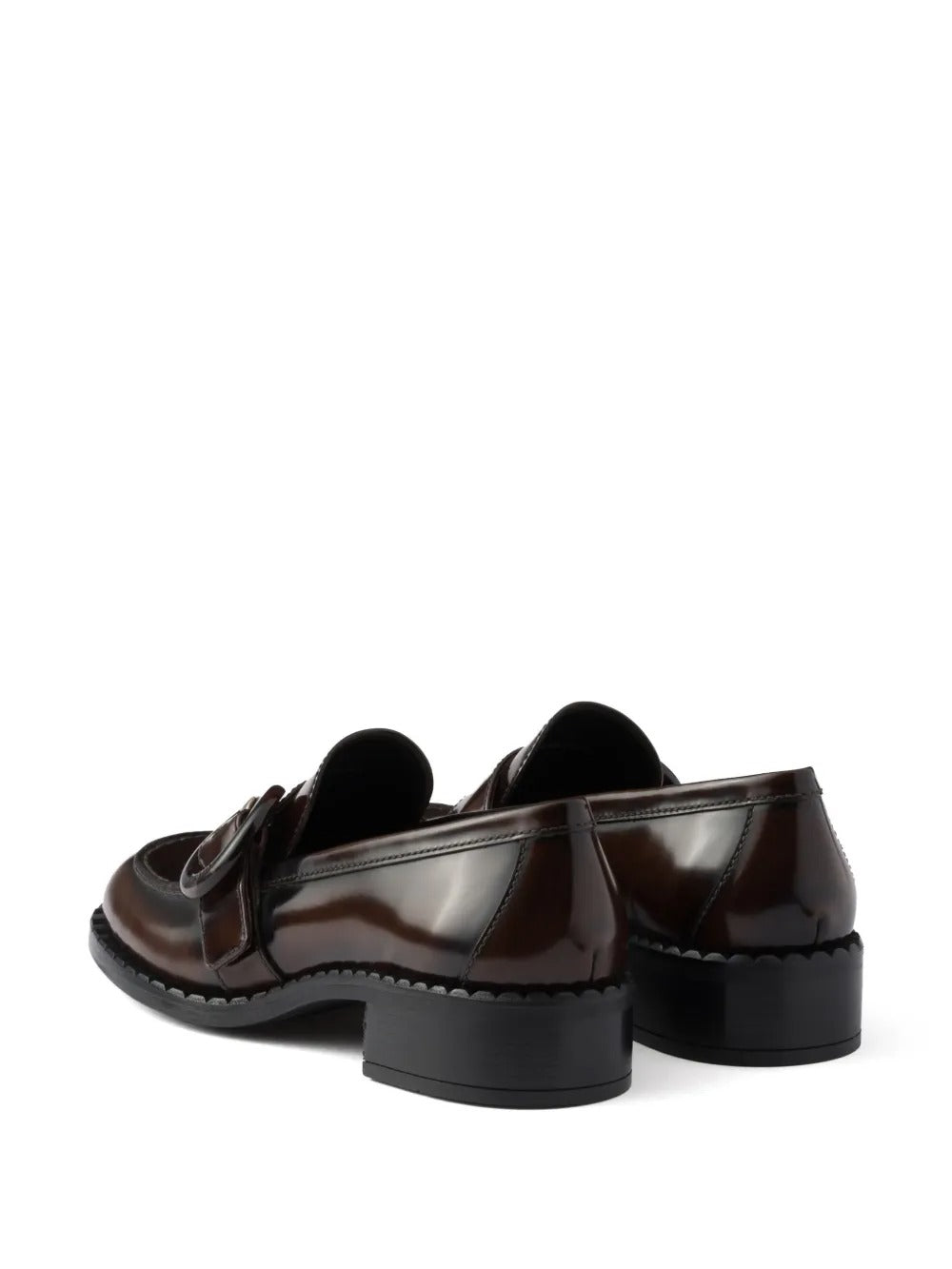 Prada Women Brushed Fumé Leather Loafers