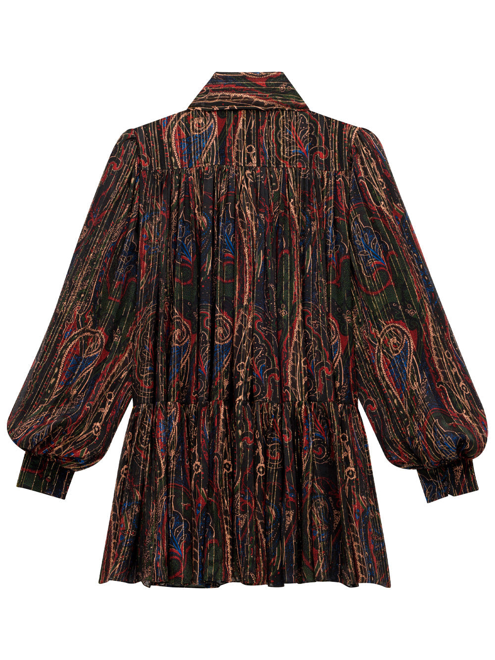 Saint Laurent Women Lavallière Semi-Sheer Dress In Paisley Lurex Silk