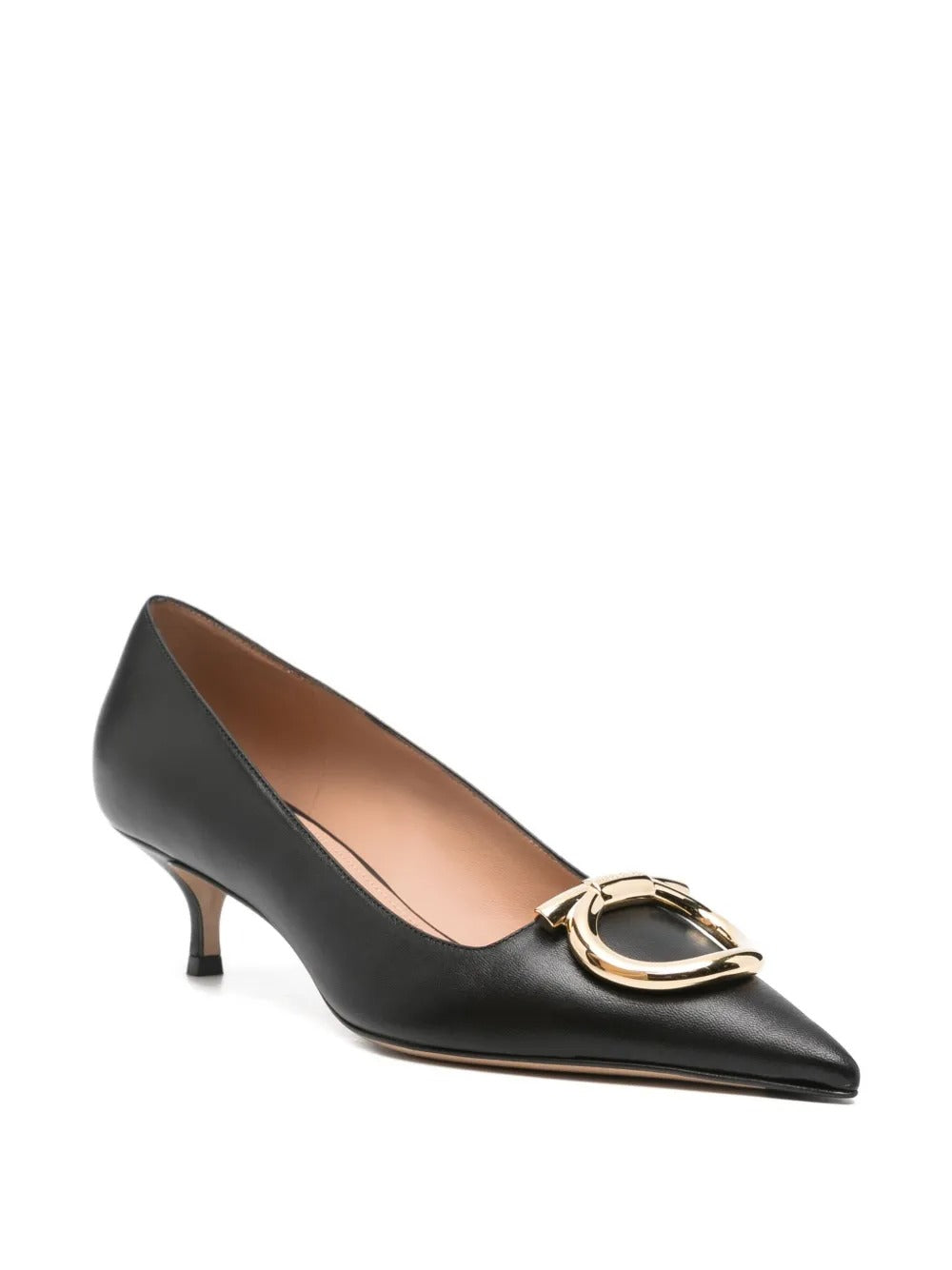Ferragamo Women Lara Leather Pumps With Maxi Gancini Buckle