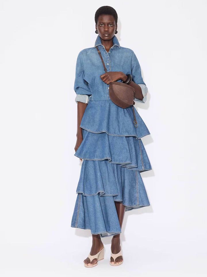 Alaia Women Round Denim Shirt