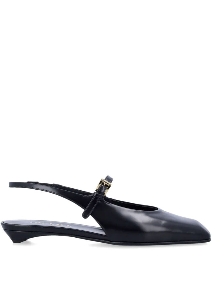 Prada Women Leather Slingback Ballerinas