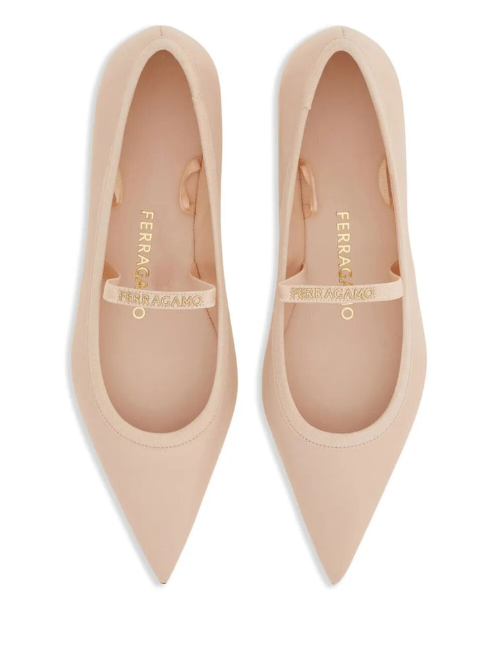 Ferragamo Women Carice Ballet Flat With Ankle Ribbon