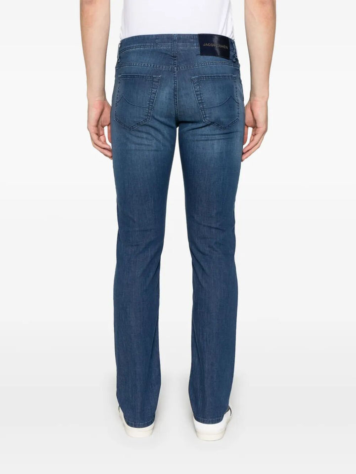 Jacob Cohen Men Pant 5 Pocket Slim Fit Bard Denim Blue Stretch