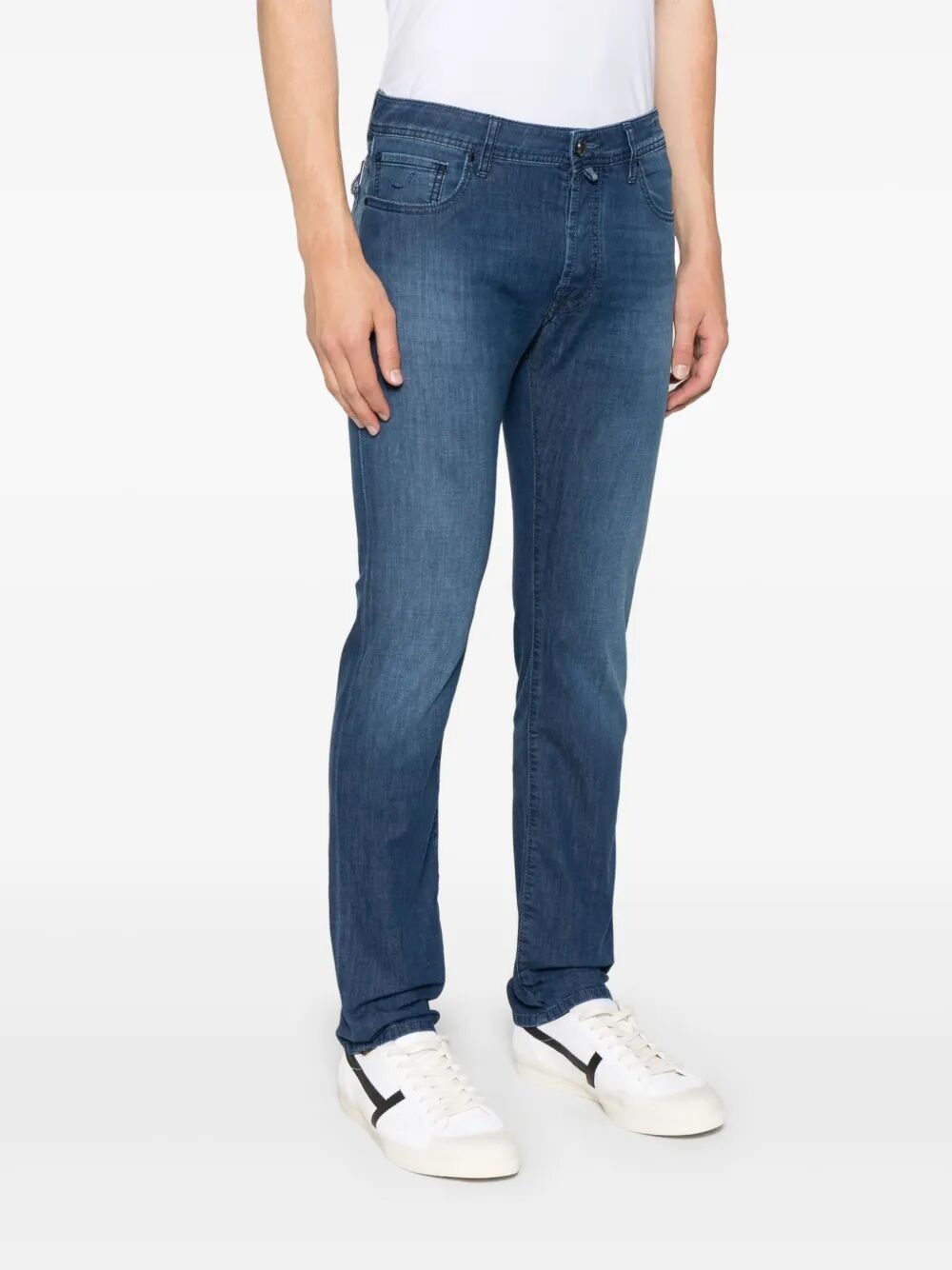 Jacob Cohen Men Pant 5 Pocket Slim Fit Bard Denim Blue Stretch