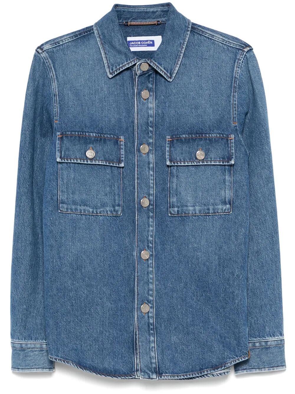 Jacob Cohen Men Light Jacket Denim Blue Vintage