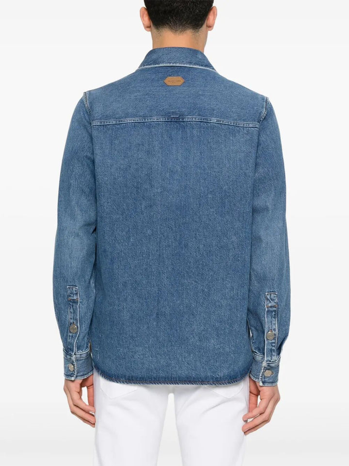 Jacob Cohen Men Light Jacket Denim Blue Vintage