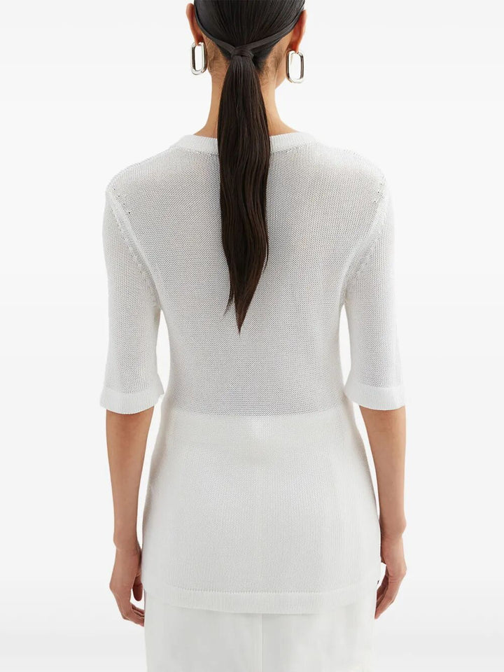Jil Sander Women Ss Cn T-Shirt W/ Flower Crochet