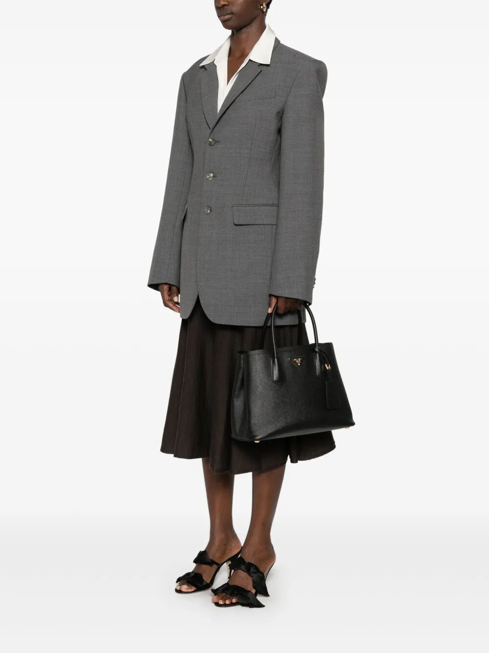 Prada Women Medium Prada Double Saffiano Leather Bag